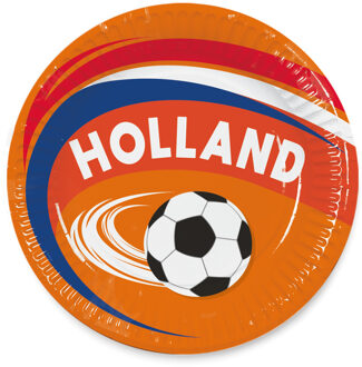 Bordjes Oranje Holland Voetbal 23cm (8st) Multikleur - Print