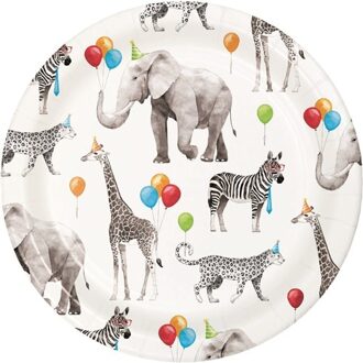 Bordjes Party Animals (8st) Multikleur - Print