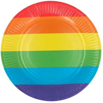 Bordjes Regenboog 23cm (8st) Multikleur - Print