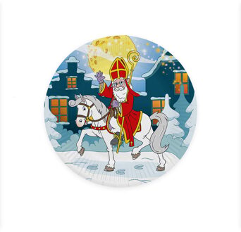 Bordjes Sinterklaas & Ozosnel Cartoon (8st) Multikleur - Print