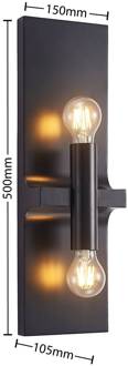 Bordum wandlamp, 2-lamps mat zwart