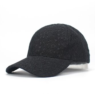 Borduren Kant Hoeden Ademend Snapback Baseball Cap Buitensporten Zon Caps Skateboarding Hiphop Hoed Man Vrouw Hoed zwart