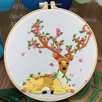 Borduren Met Hoepel Herten Diy Handwerk Handwerken Voor Beginner Borduurpakketten Schilderen Naaien Lint Arts Home Decor