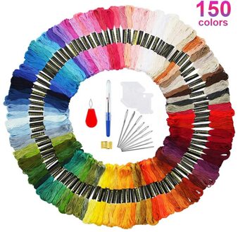 Borduurgaren 150 Kleuren Borduurgaren Kruissteek Kit Regenboog Borduren Diy Naaigaren Ambachten Katoen Naaien Set 150kleuren