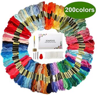Borduurgaren 200 Kleuren Borduurgaren Kruissteek Kit Premium Borduurwerk Diy Threads Ambachten Katoen Naaien Streng
