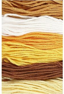 Borduurgaren - 6x stuks - bruin tinten - 1 mm - ca. 8 meter