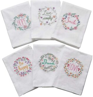 Borduurwerk Diner Doek Servet Katoen Stijl Tafellinnen Met Bloem Borduurwerk, Keuken Servies Thee Handdoek Voor Wedding Party Bi