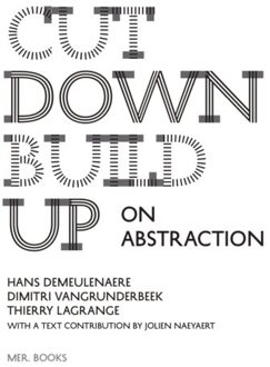 Borgerhoff & Lamberigts Cut Down Build Up - Demeulenaere Hans