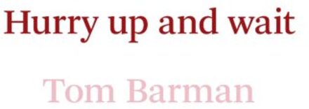 Borgerhoff & Lamberigts Hurry Up And Wait - Tom Barman