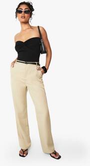 Borggebreide, Getailleerde Broeken Met Rechte Pijpen, Khaki - 44