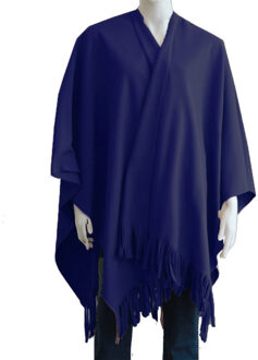 Boris Luxe omslagdoek/poncho - paars - 180 x 140 cm - fleece - Dameskleding accessoires - One size