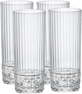 Bormioli 8x Stuks longdrink glazen/waterglazen 400 ml - Longdrinkglazen Transparant