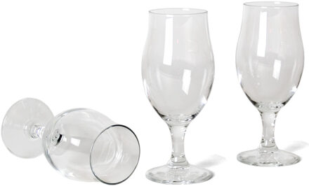 Bormioli Bierglazen - 3x stuks - speciaalbier glazen - op voet - 520 ml - 20 cm - Speciaal bier