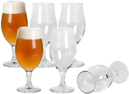 Bormioli Bierglazen Speciaalbier op voet - 520 ml - 20 cm - 12x stuks - Hoge luxe glazen