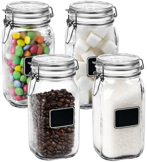 Bormioli Rocco 10x Weckpotten met beugelsluiting en krijtplaatje 1,5 L - Action products