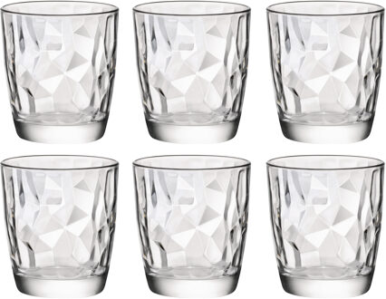 Bormioli Rocco 12x Stuks tumbler waterglazen/sapglazen Diamond Dof 390 ml - Drinkglazen Transparant