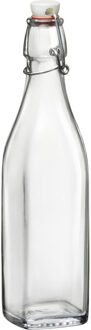 Bormioli Rocco 1x Limonadeflessen/waterflessen transparant 250 ml vierkant - Weckpotten