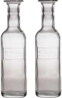 Bormioli Rocco 2x Glazen water karaffen van 500 ml Optima - Karaffen Transparant