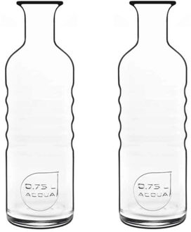 Bormioli Rocco 2x Glazen water of sap karaffen 750 ml Optima - Karaffen Transparant