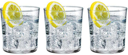 Bormioli Rocco 3x Drinkglazen voor water/sap/limonade Bodega 370 ml - Drinkglazen Transparant