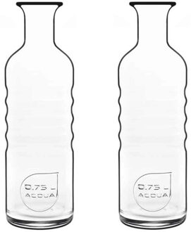 Bormioli Rocco 4x Glazen water karaffen van 750 ml Optima- Sapkannen/waterkannen/schenkkannen