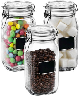 Bormioli Rocco 6x Weckpotten met beugelsluiting en krijtplaatje 1,5 L - Action products