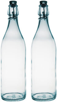 Bormioli Rocco beugelfles/weckfles - 4x - transparant - glas - 1 liter