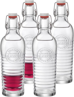 Bormioli Rocco beugelfles/weckfles - 6x - transparant - met beugeldop - 1200 ml