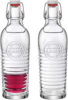 Bormioli Rocco beugelfles/weckfles - Set van 2x stuks - transparant - met beugeldop - 200 ml