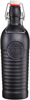 Bormioli Rocco beugelfles/weckfles - zwart - met beugeldop - 1200 ml