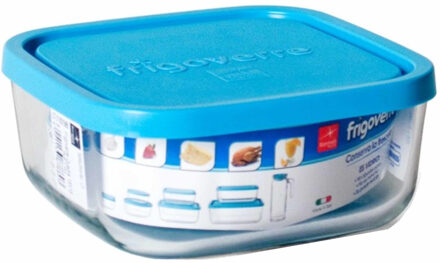 Bormioli Rocco Bewaarbakje/vershoudbakje Vigo - glas - vierkant - met deksel - 2 liter - meal prep