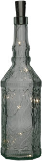 Bormioli Rocco Decoratie fles - transparant - met kurk verlichting - 29,5 cm - glas - Decoratieve flessen