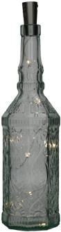 Bormioli Rocco Decoratie fles - transparant - met kurk verlichting - 29,5 cm - glas - Decoratieve flessen