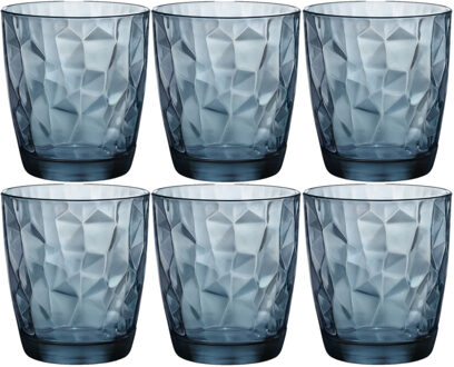 Bormioli Rocco Drinkglazen - 6 stuks - blauw - glas - 300 ml