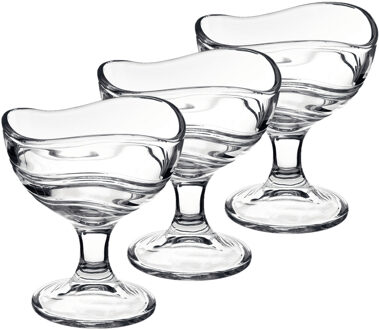 Bormioli Rocco IJs coupes - 12x stuks - op voet - 300 ml - glas - ijsschaaltjes - sorbet glazen