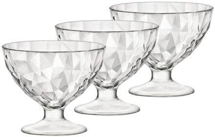 Bormioli Rocco ijs/sorbet coupes op voet - 6x stuks - glas - 360 ml - IJscoupe glazen/schaaltjes