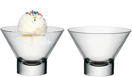 Bormioli Rocco IJs/sorbet coupes op voet - set 2x - glas - 370 ml