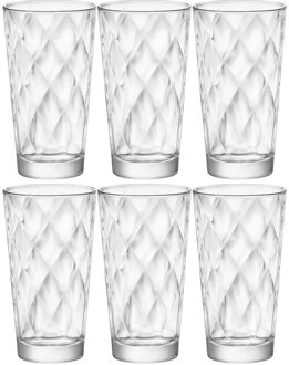 Bormioli Rocco Longdrink glazen - 6x stuks - glas - 370 ml - sap/water/drink glazen Transparant