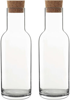 Bormioli Rocco Luigi Bormioli Water karaf Sublime - 3x - kurken dop - 1 liter - Sapkan/waterkan/schenkkan