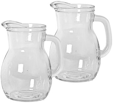 Bormioli Rocco Sapkan/waterkan karaf klein - 2x stuks - 500 ml - glas - schenkkannen - 12 x 10 x 14 cm