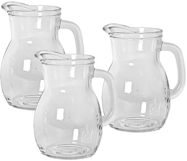 Bormioli Rocco Sapkan/waterkan karaf klein - 4x stuks - 500 ml - glas - schenkkannen - 12 x 10 x 14 cm