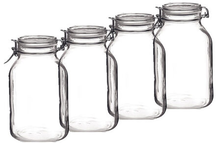 Bormioli Rocco Set van 10x stuks wckpotten/inmaakpotten 3 liter met beugelsluiting