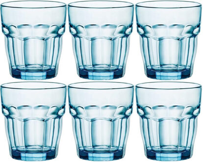 Bormioli Rocco Set van 12x stuks tumbler waterglazen/drinkglazen blauw 270 ml - Drinkglazen