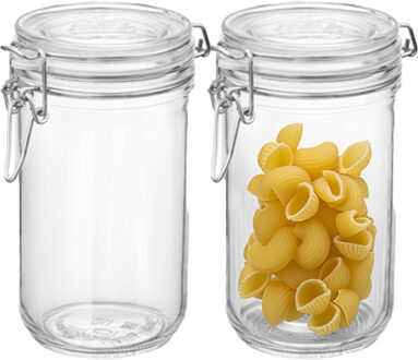 Bormioli Rocco Set van 2 weckpotten - glas - transparant - 0,75 L - Bormiolo Rocco