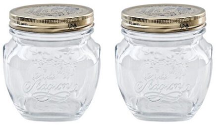 Bormioli Rocco Set van 5x stuks weckpotten/opslag potten met draaideksel 200 ml van glas