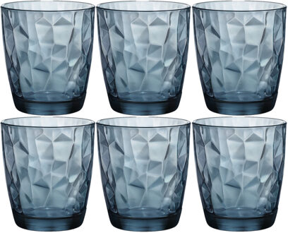 Bormioli Rocco Tumbler drinkglazen - 12x - blauw - 300 ml - waterglazen - glazen