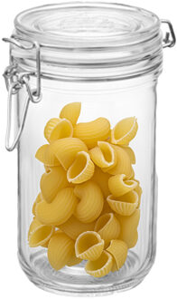 Bormioli Rocco Voorraad/weck pot - 2x - transparant - glas - 21 x 10 cm - 1 L - Bormioli Rocco