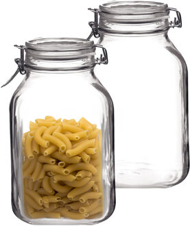 Bormioli Rocco Voorraad/weckpot - 2x - transparant - glas - 24 x 14 cm - 3 L - Bormioli Rocco