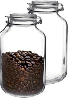 Bormioli Rocco Voorraad/weckpot - 2x - transparant - glas - 28 x 15 cm - 4 L - Bormioli Rocco