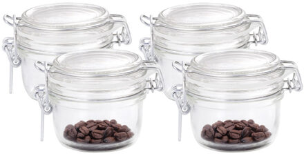 Bormioli Rocco Voorraad/weckpot - 4x - transparant - glas - 8 x 7 cm - 125 ml - Bormioli Rocco